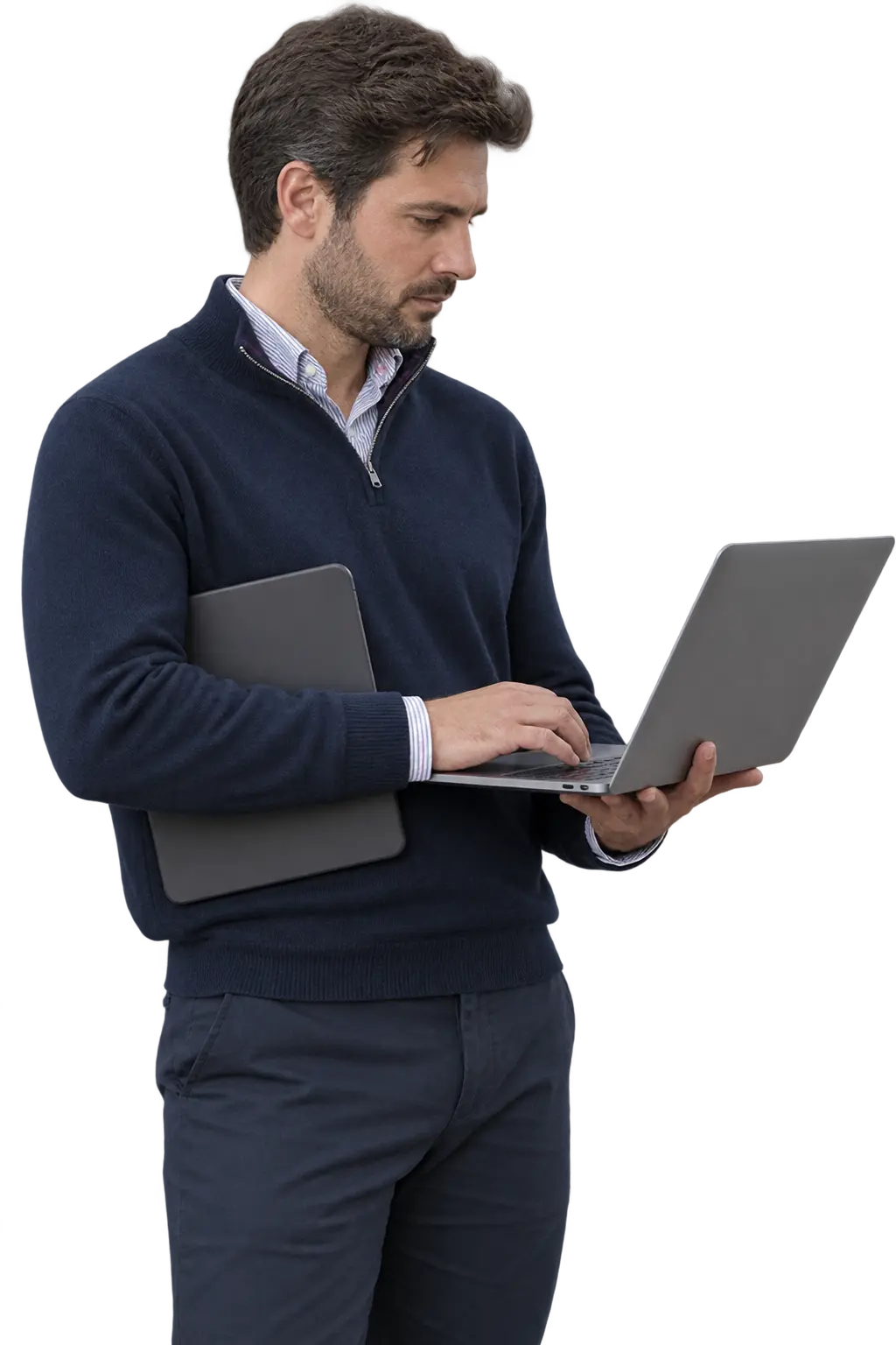 Enterprise integration consultant working with connected business platforms